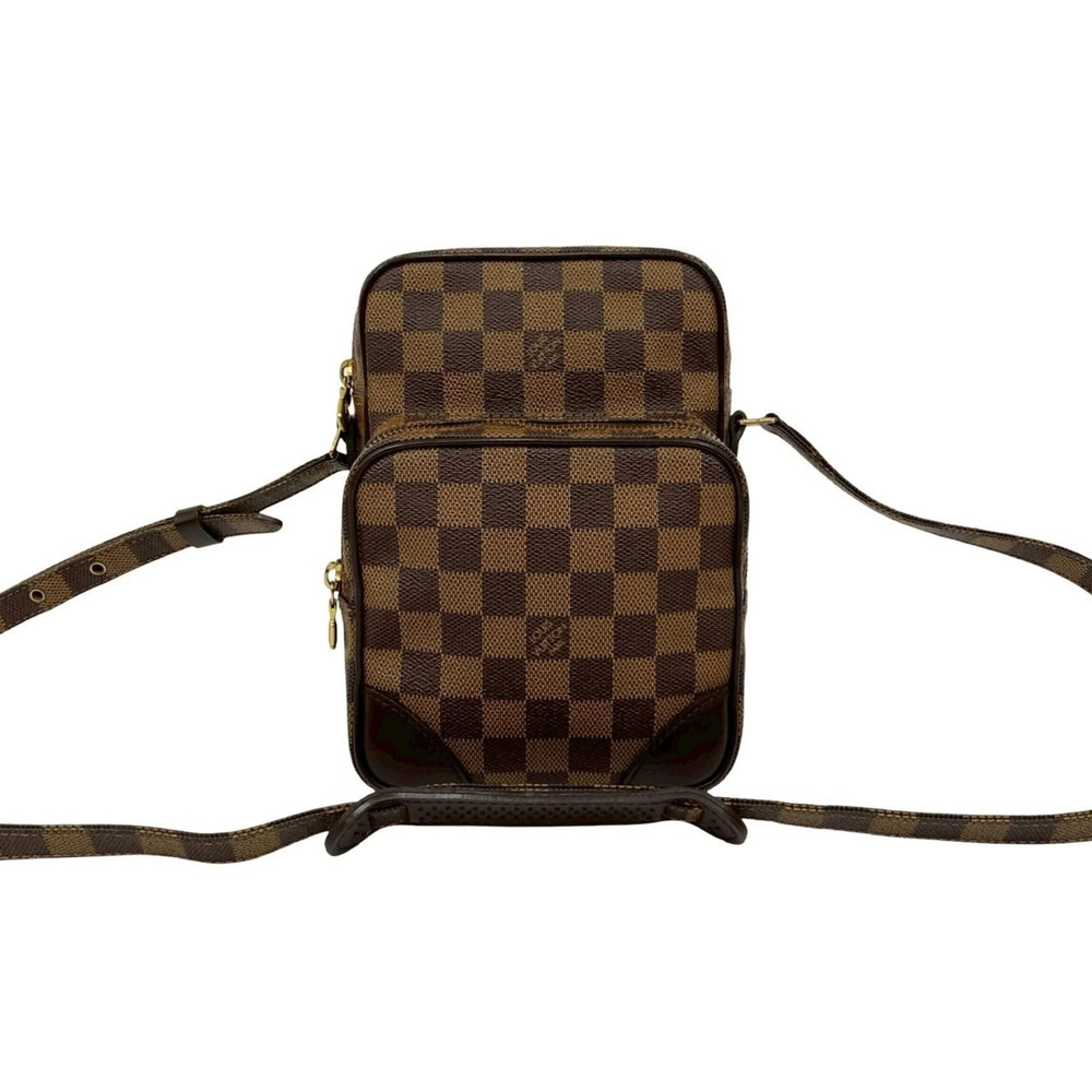 LOUIS VUITTON Authentic Brown Damier Leather Pochette Shoulder Bag